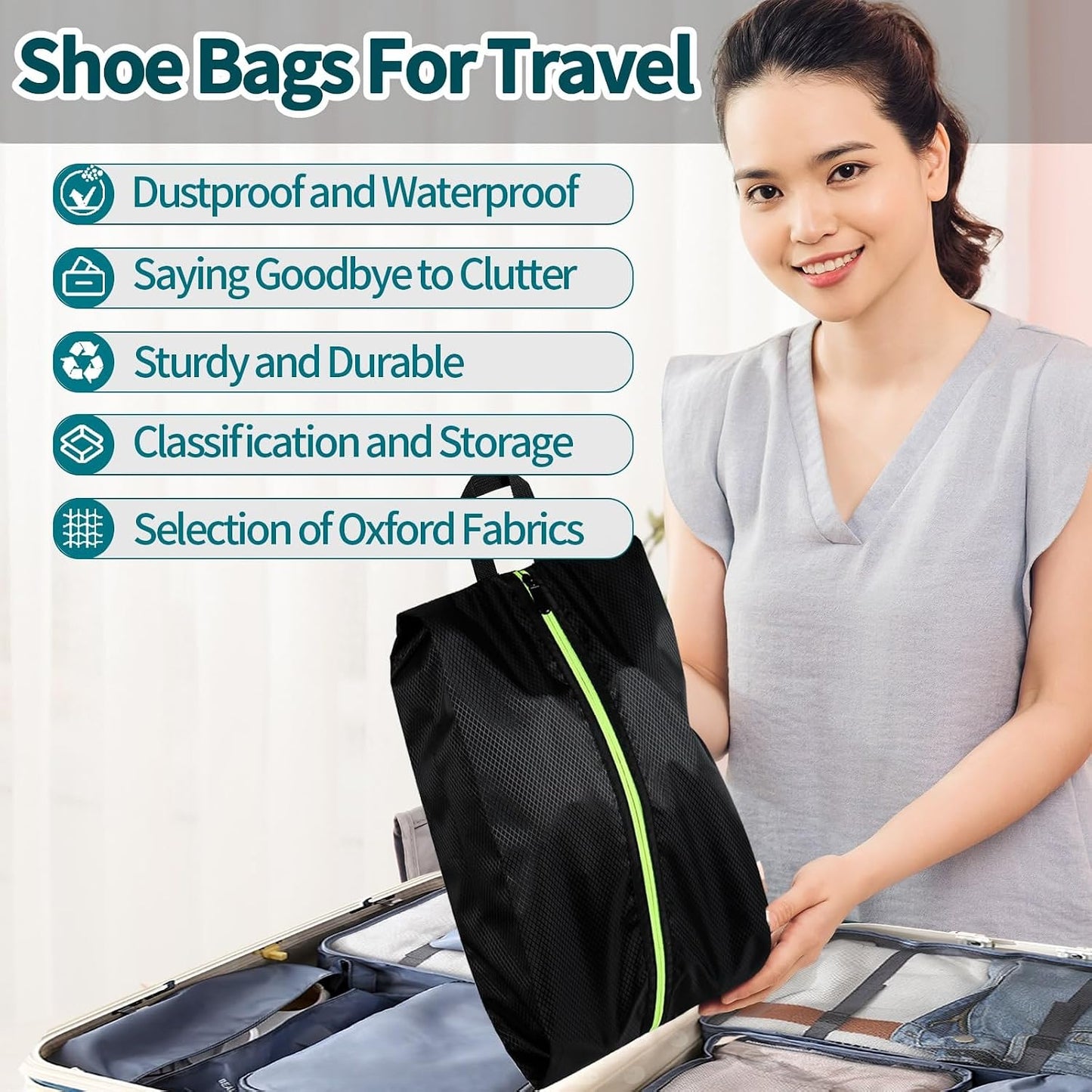 Set of 3 Large Travel Shoe Bags