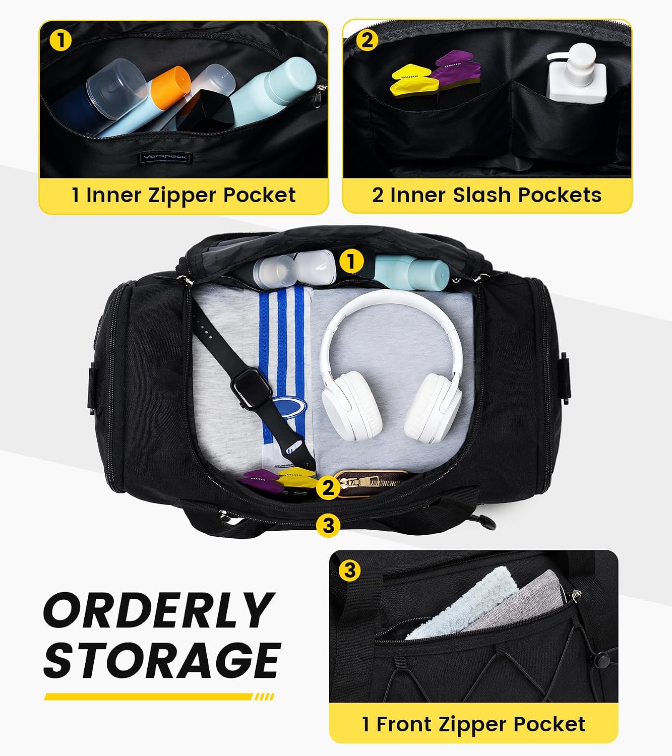 27L Compact Gym Duffel Bag with Shoe Compartment