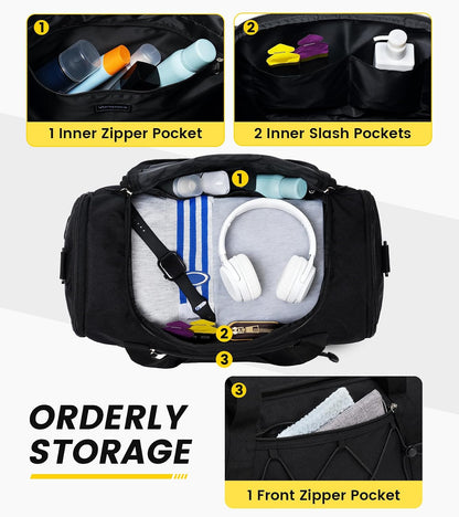 27L Compact Gym Duffel Bag with Shoe Compartment