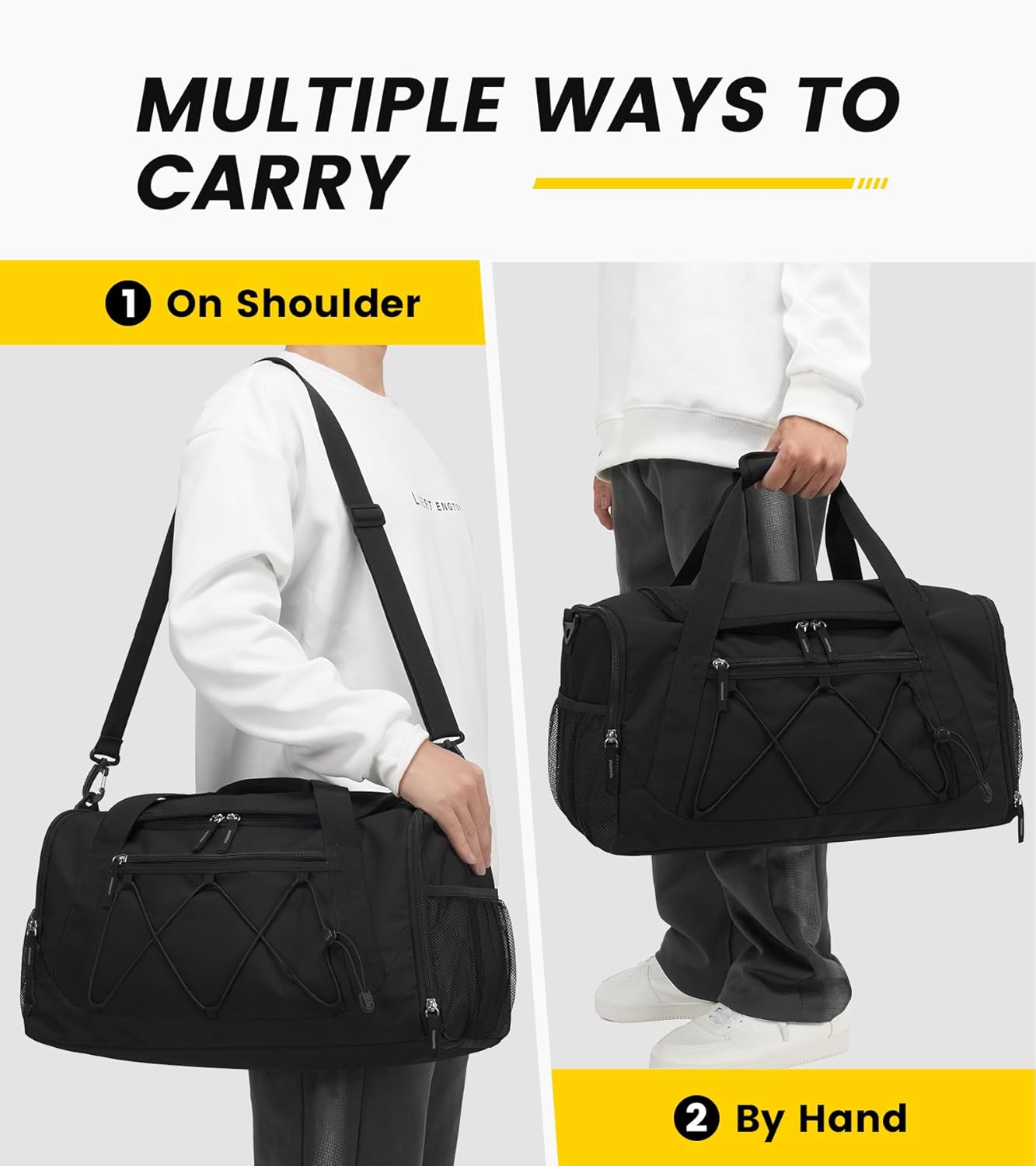 27L Compact Gym Duffel Bag with Shoe Compartment