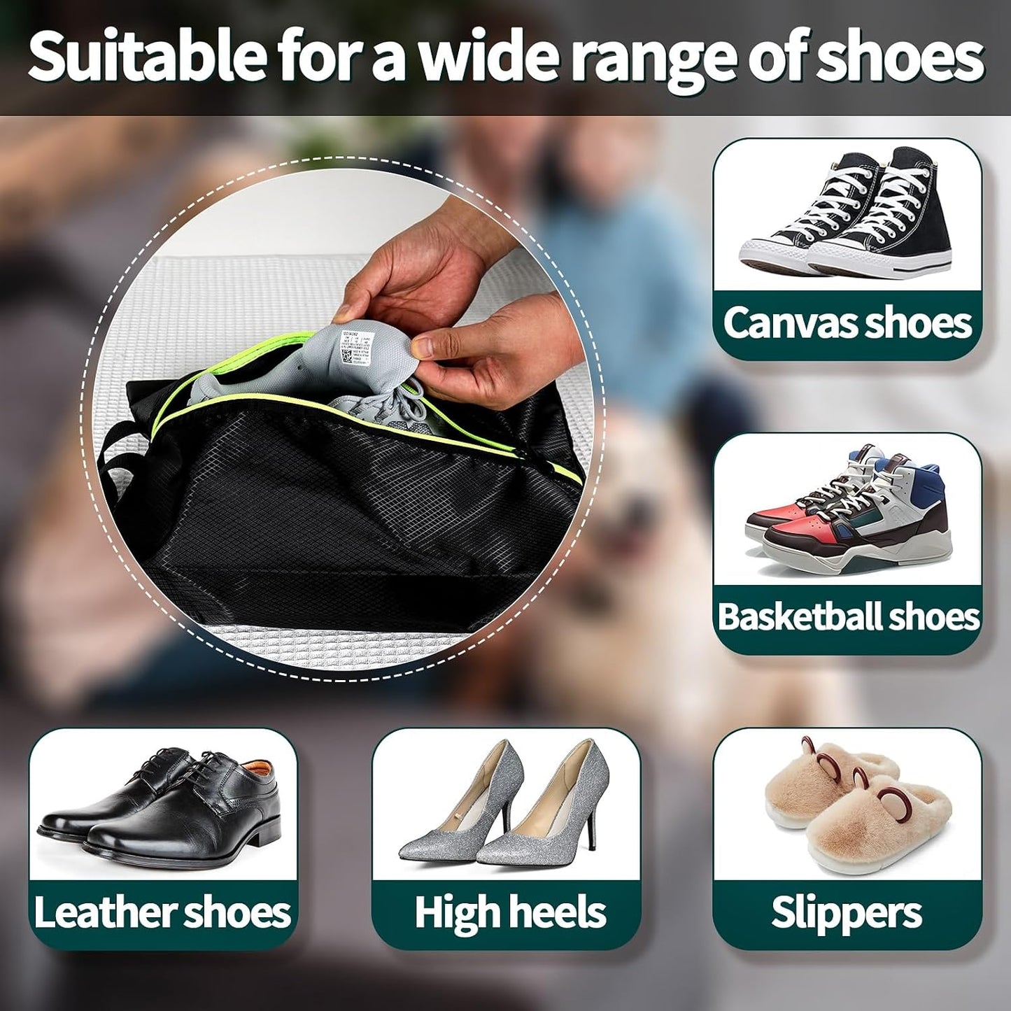 Set of 3 Large Travel Shoe Bags