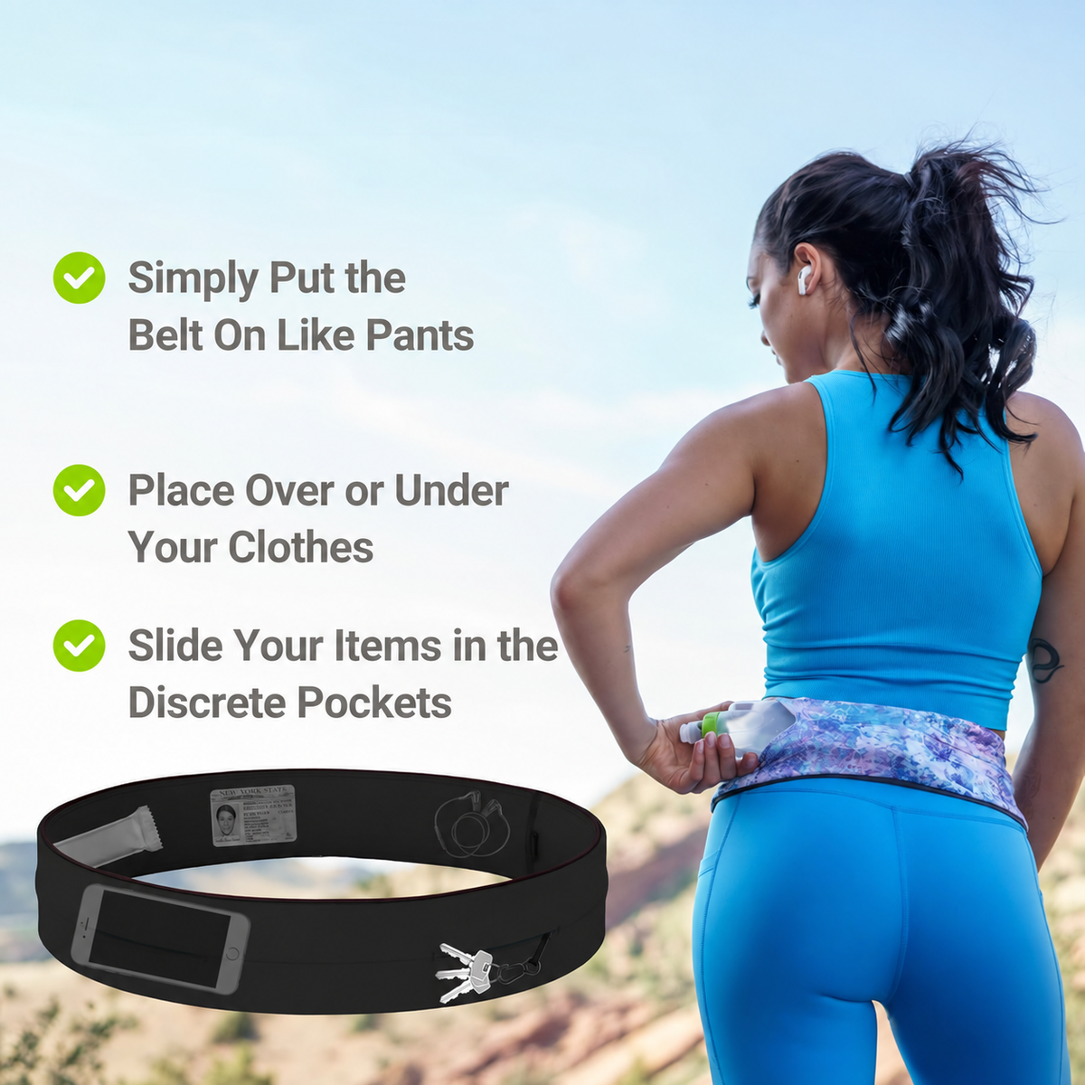 Running Waist Belt with Storage Pockets