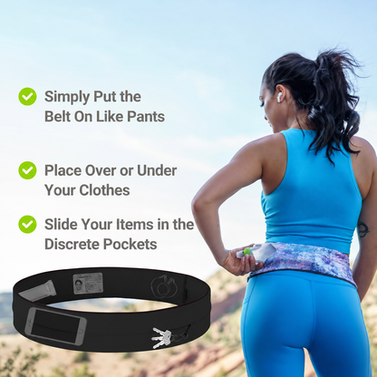 Running Waist Belt with Storage Pockets