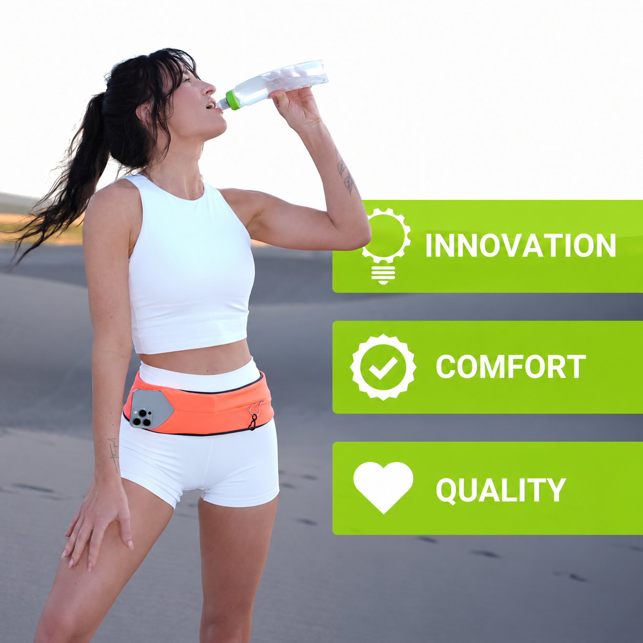 Running Waist Belt with Storage Pockets