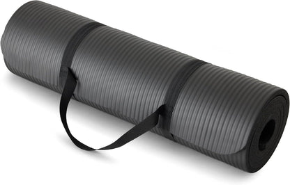 Extra-Thick Yoga and Exercise Mat with Carry Strap