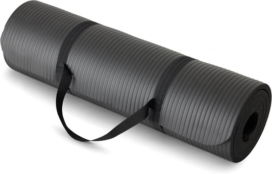 Extra-Thick Yoga and Exercise Mat with Carry Strap