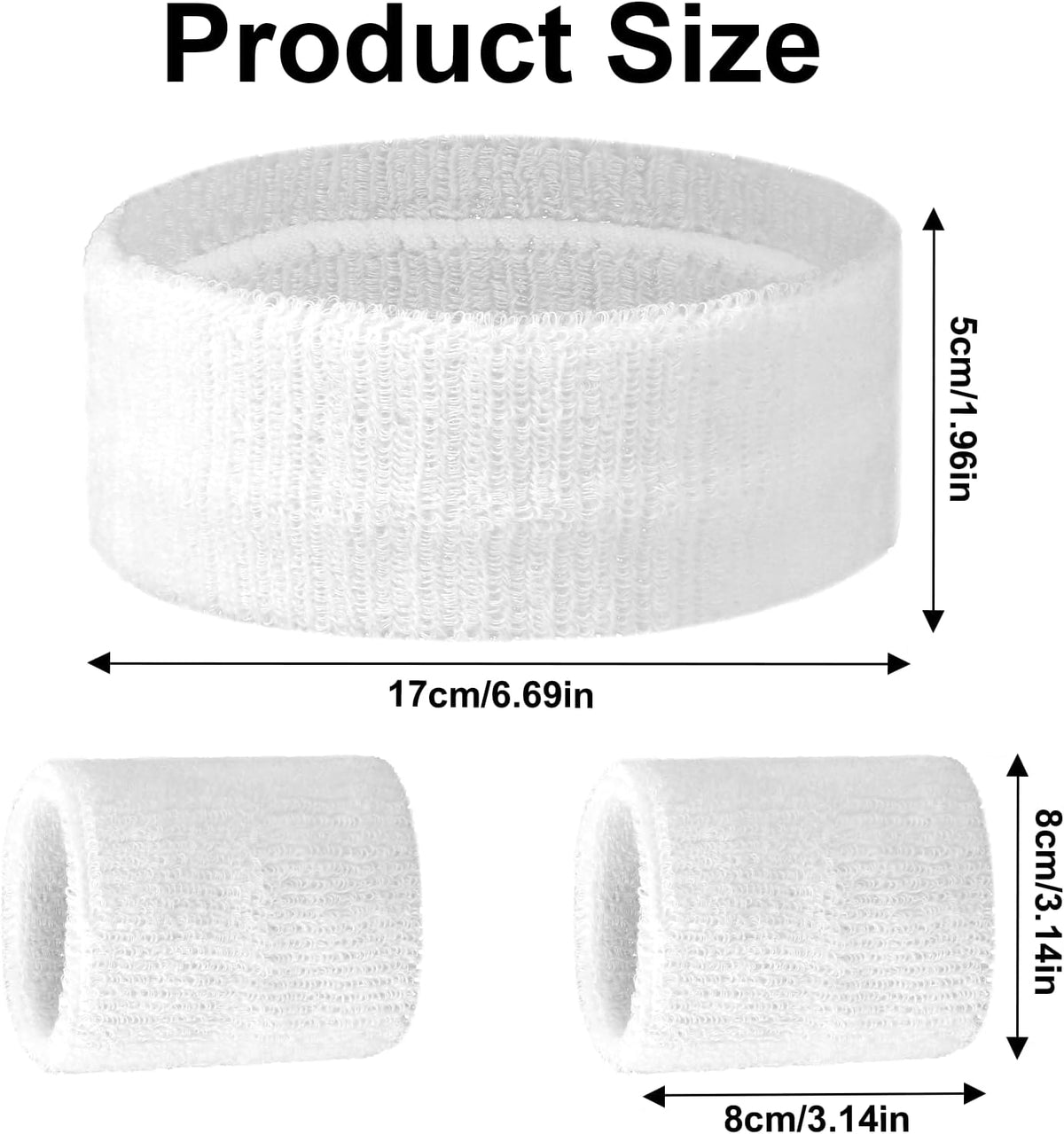Sports Headband and Wristband Set – 3 Pieces