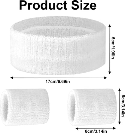 Sports Headband and Wristband Set – 3 Pieces
