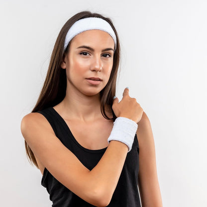 Sports Headband and Wristband Set – 3 Pieces